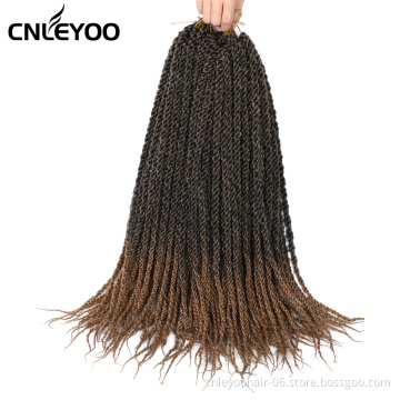 4S Pre-twisted Crochet Braiding Hair Extension For Women 18 Inch 3D Cubic Twist Crochet Hair 12 Strands